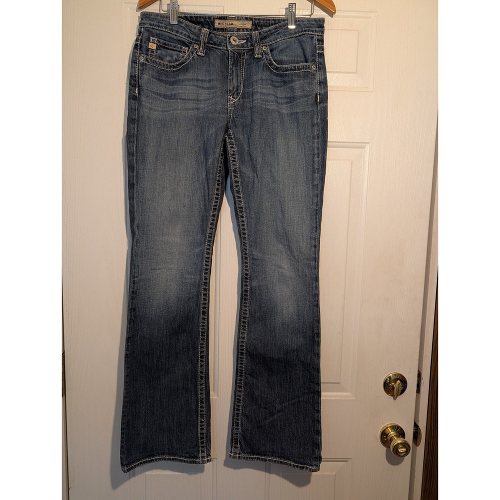 Big Star Hazel Curvy Fit Bootcut Jeans Medium Wash 29R Low Rise Distressed